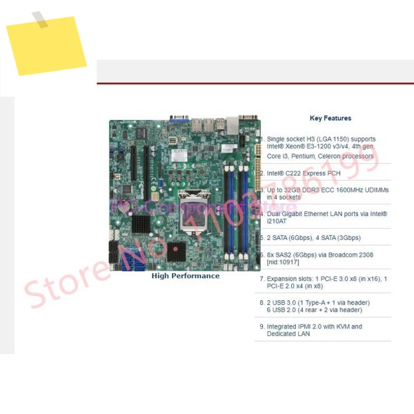 X10SL7-F 고성능 서버 마더보드 E3-1200 v3v4 4세대 코어 i3 ECC 8x SAS2 6Gbps LGA1150 DDR3 제품 이미지