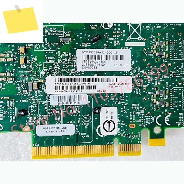 듀얼 포트 광섬유 10 기가비트 이더넷 카드 PCIE8 25GB BCM957314A 7339763 제품 이미지