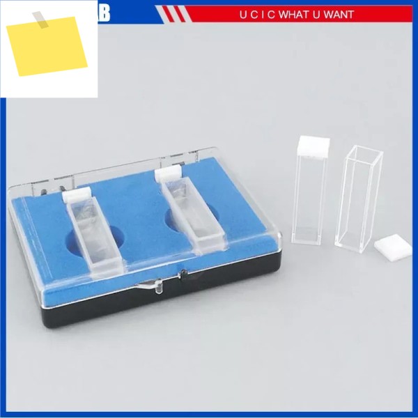 실험실 UV Vis 분광 광도계 큐벳 석영 10mm 표준 뚜껑이 있는 투명 마이크로 셀 3.5ml 제품 이미지