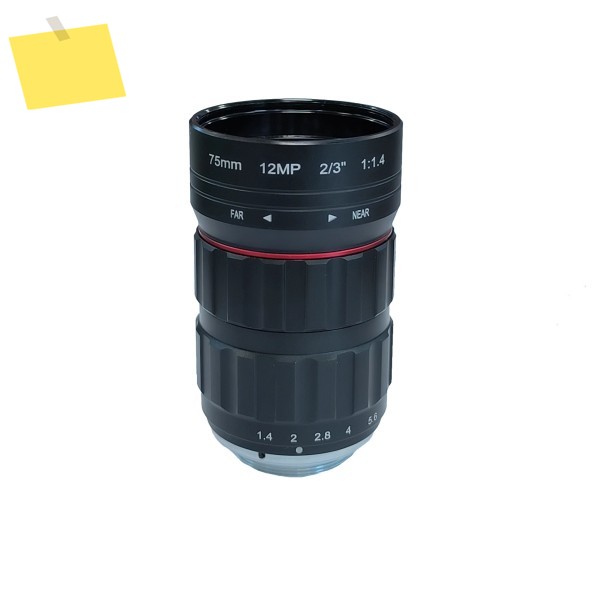 12MP 고화질 산업용 카메라 렌즈 75mm 저왜곡 23인치 머신 비전 수동 조리개 C 마운트 제품 이미지
