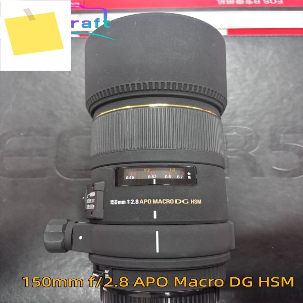 95% 새것 150mm f2.8 APO 매크로 DG HSM 렌즈 시그마용 캐논 EF 마운트용 제품 이미지