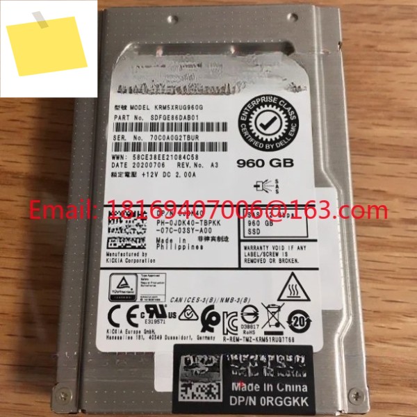 1PCS P07305-001 0JDK40 960G VO00960GRWUEV KRM5XRUG960G 2.5 인치 SAS 디스어셈블러 솔리드 스테이트 제품 이미지