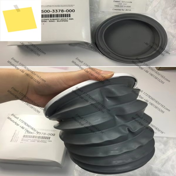 REF: 1500-3378-000, GE Datex-Ohmeda, 벨로우즈 서브어시 성인용 ABA 디스크 링 범퍼 포함, 새 제품, 원본 제품 이미지