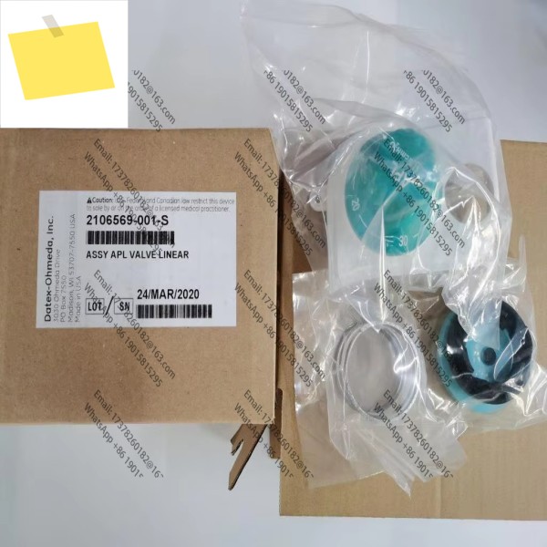 REF: 2106569-001-S 또는 M1175511-S, GE Datex-Ohmeda, ASSY APL 밸브 선형, AESPIRE 7100용, 신규, 원본 제품 이미지