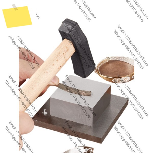 1PC 보석 공구 텍스처 해머, 나무 손잡이가 있는 인쇄된 금속 수리 및 DIY 조각 도구용 제품 이미지