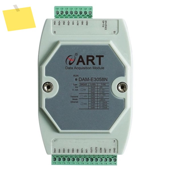모드버스 TCP 이더넷 8AI 2DO 16비트 아날로그 입력, 원격 데이터 수집 0-10V 4-20mA 제품 이미지