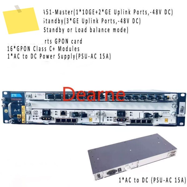 GPON OLT C320 1×SMXAA30 10GE 업링크 1×GTGH 16×C+ SFP 1×PSU-AC 15A 제품 이미지