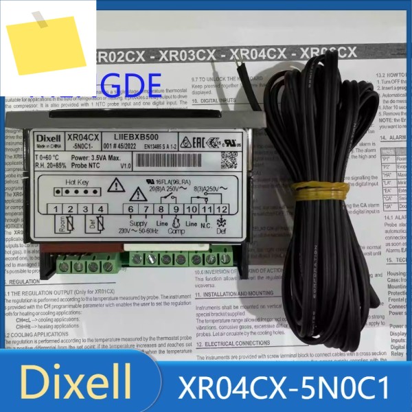 Dixell XR04CX-5N0C1 온도 컨트롤러 듀얼 프로브 센서제상 조절 장치 포함 새 원본 제품 이미지