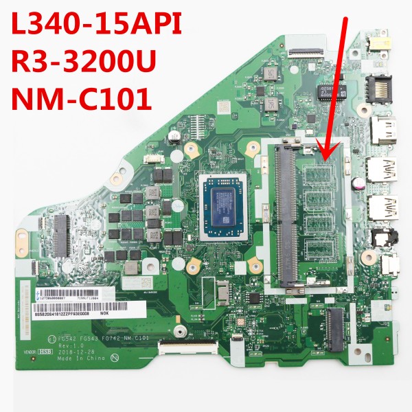 Lenovo Ideapad L340-15API 노트북 마더 보드 메인 NM-C101 R3-3200U CPU 5B20S41812 용 원본 제품 이미지