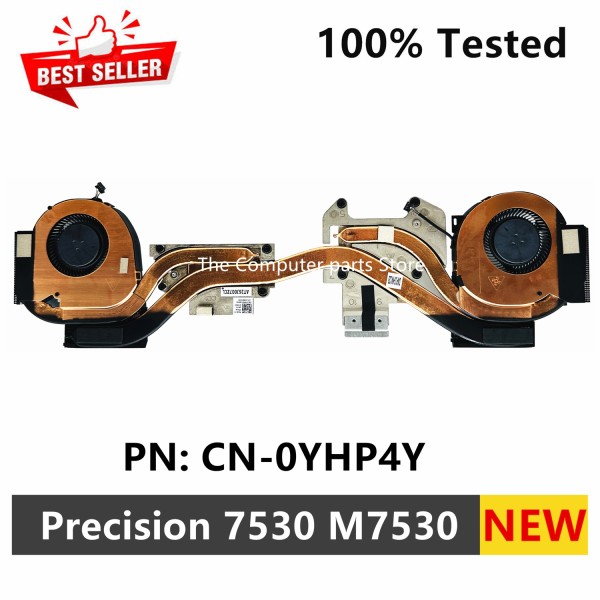Dell Precision 7530 CN-0YHP4Y 용 새 원본 노트북 CPU 냉각 방열판 팬 제품 이미지