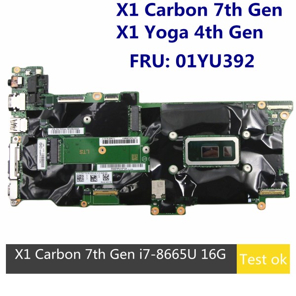 Lenovo ThinkPad X1 Carbon 7 세대 요가 4 노트북 마더 보드 CPU i7-8665U 16GB FRU 01YU392 포함 제품 이미지