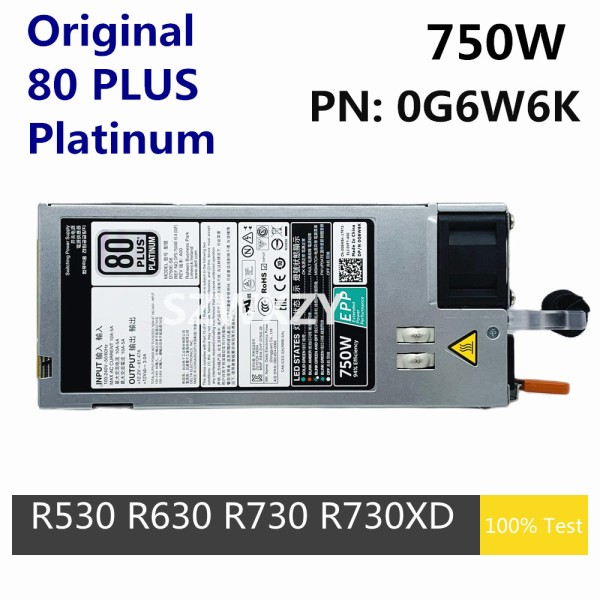 Dell PowerEdge R530 핫 스왑 750W 80 플러스 플래티넘 HS 서버 전원 공급 장치 G6W6K 용 제품 이미지