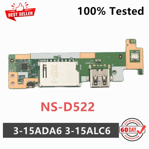 Lenovo IdeaPad 3-15ADA6 노트북 USB 스위치 카드 리더 보드 HS516 NS-D522 5C50S25182 용 원본 제품 이미지