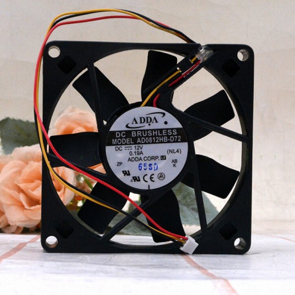 ADDA 8015 12V 0.19A AD0812HB-D72 컴퓨터 마더보드 3핀 냉각 팬용 H 1개 제품 이미지