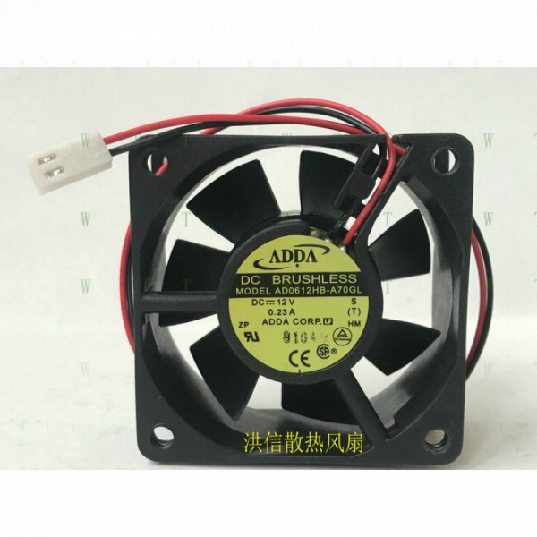 ADDA 팬용 H 1 PCS AD0612HB-A70GL DC12V 0.23A 6025 6CM 2핀 섀시전원 제품 이미지