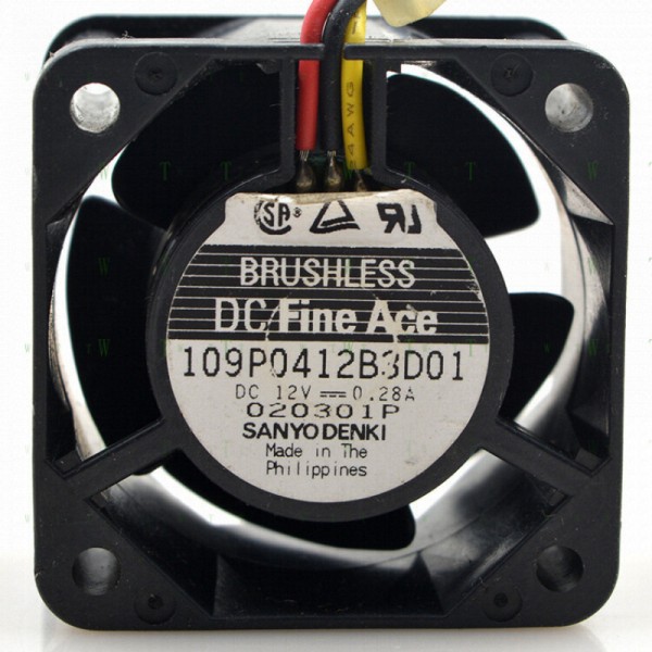 H1개 Sanyo 4028 12V 4CM 109P0412B3D01 무소음 이중 볼 냉각 팬 제품 이미지