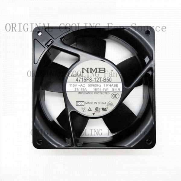 NMB 119x119x38mm 115VAC 14.4W 터미널 AC 축방향 팬 4715FS-12T-B50 110CFM용 B+ 1개 제품 이미지