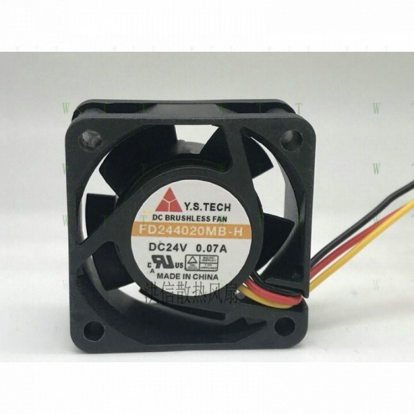 Y.S.TECH 팬용 H 1 PCS FD244020MB-H DC 24V 0.07A 4020 4 cm 3선 냉각 제품 이미지