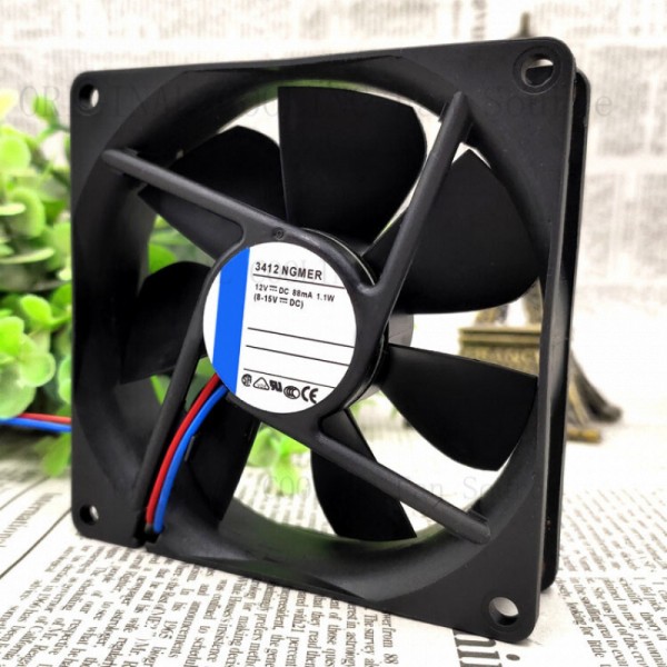HFOR EBMPAP NEW 3412 NGMER 92x92x25mm 88mA 1.1W 2선식 무소음 냉각 축류 팬 제품 이미지