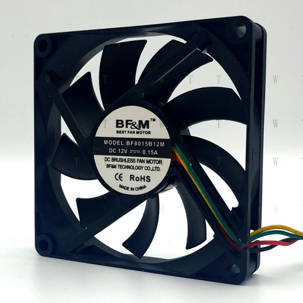 BF&M 팬용 H 1 PCS BF8015B12M DC12V 0.15A 8CM 4선 PWM 듀얼 볼 냉각 제품 이미지