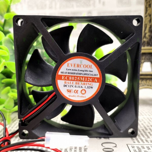 EVERCOOL EC8025M12CA 12V 0.11A 1.32W 8025 섀시 냉각 팬용 H 1개 제품 이미지
