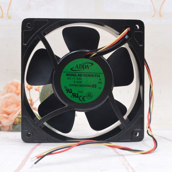 ADDA 24V 0.32A AD1224HX-F52 12038 12cm 금속 방수 캐비닛 팬용 H 1개 제품 이미지
