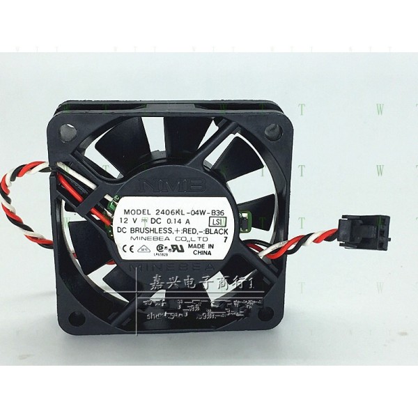 H1 PCS NMB 팬 2406KL-04W-B36 DC12V 0.14A 6015 6CM 3 핀 냉각 제품 이미지