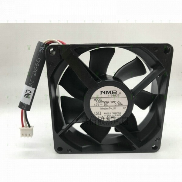 H1개 NMB 08025SA-12P-AL DC12V 0.30A 80 25MM 3선 냉각 팬 제품 이미지