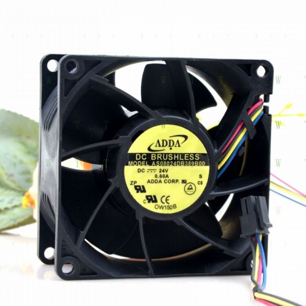 H1개 ADDA 팬 AS08024DB389B00 DC 24V 0.60A 8038 8CM 4핀 냉각 제품 이미지