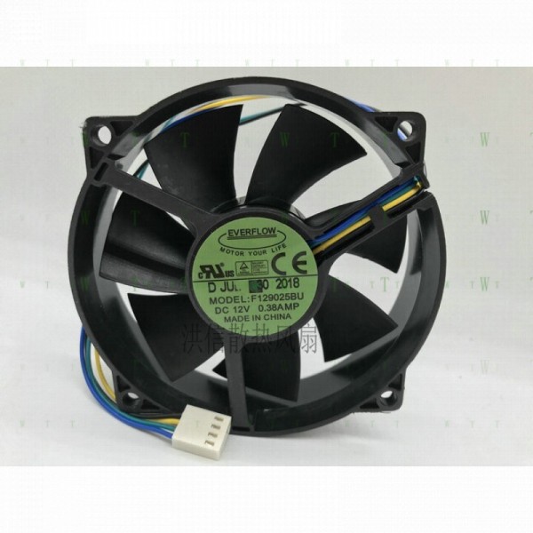 H1개 EVERFLOW 9cm F129025BU DC12V 0.38A 4선 PWM 원형 냉각 팬 제품 이미지