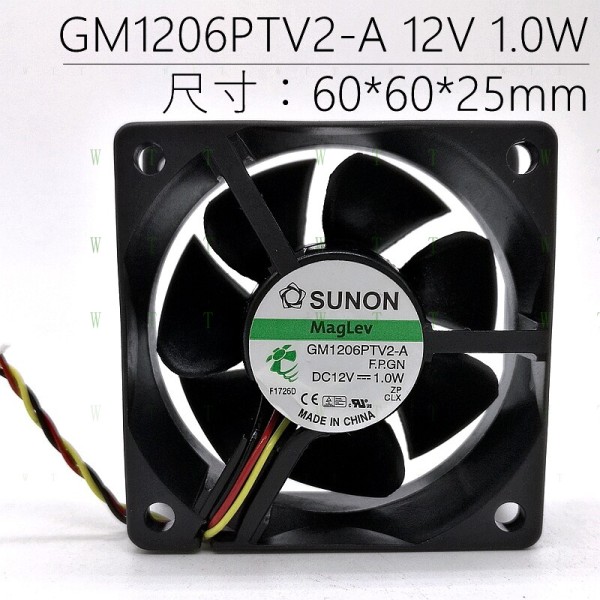 SUNON 팬용 H 1개 GM1206PTV2-A DC 12V 1.0W 6025 6CM 3 핀 제품 이미지