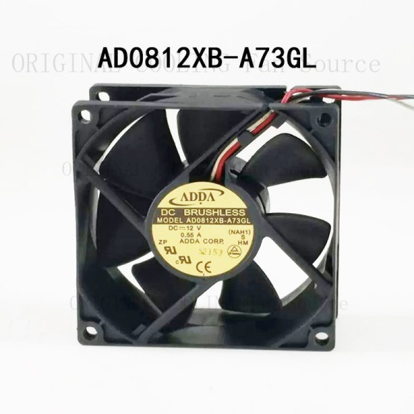 B새 제품상자 포함 ADDA CPU 케이스 냉각 팬 AD0812XB-A73GL 12VDC 0.55A 3선 808025mm 제품 이미지