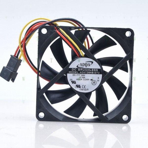 ADDA 팬용 H 1 PCS AD0724HB-D72 DC24V 0.16A 7015 7CM 3핀 냉각 제품 이미지