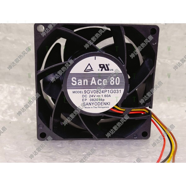 산요 팬용 H 1개 9GV0824P1G031 DC24V 1.60A 8038 8CM 4선 인버터 냉각 제품 이미지