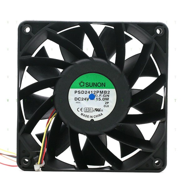 HSUNON PSD2412PMB2 12038 24V 15W 고풍량 이중 볼 3선 속도 팬용 제품 이미지