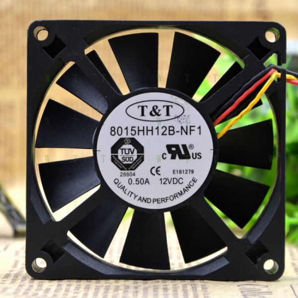 T&T 8015HH12B-NF1 12V 0.50A 8cm 8015 고풍량 이중 볼 케이스 팬용 H 1개 제품 이미지