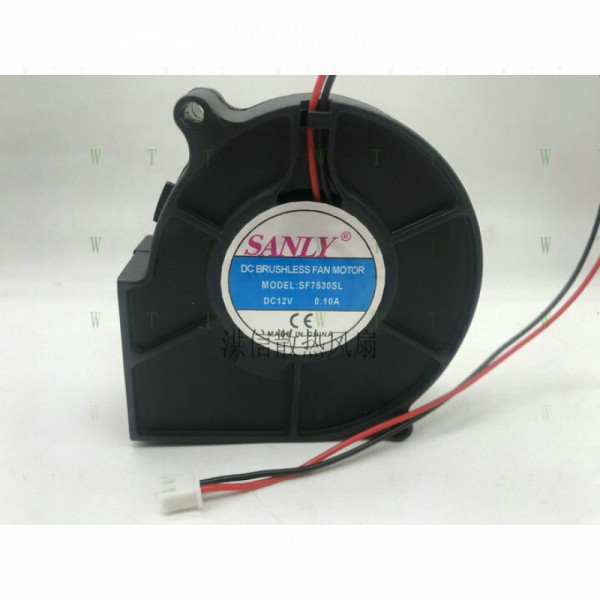 SANLY 팬 SF7530SL DC 12V 0.10A 7CM 2 핀 터보 원심 H 1 PCS 제품 이미지