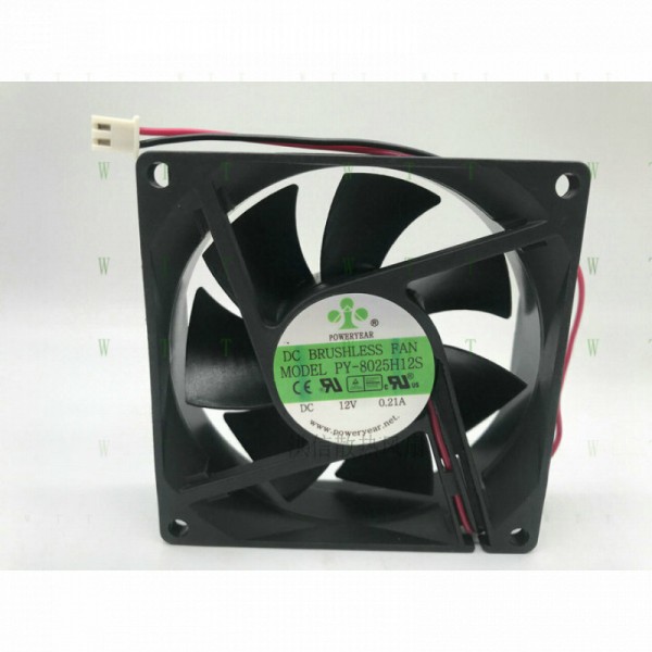 H1 PCS POWERYEAR 팬 PY-8025H12S DC12V 0.21A 8025 8CM 2 핀 냉각 제품 이미지