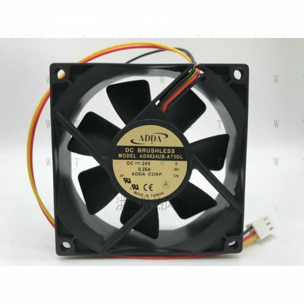 ADDA 팬용 H 1개 AD0824UB-A73GL DC 24V 0.26A 8025 8CM 3핀 냉각 제품 이미지