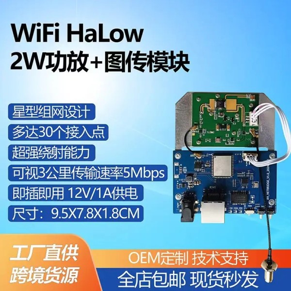 WiFi HaLow 2W 전력 증폭기 + 이미지 전송 모듈 스타 네트워킹 장거리 802.11AHv 제품 이미지
