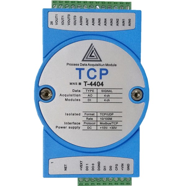4채널 16비트 DAC 전류 전압 아날로그 출력 모듈 ModbusTCP - 4-20mA±10V 제품 이미지