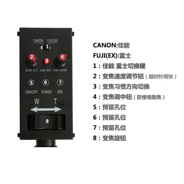 방송 카메라 표준 컨트롤러 EX280 EX1R 8코어 렌즈 줌 녹화 제품 이미지