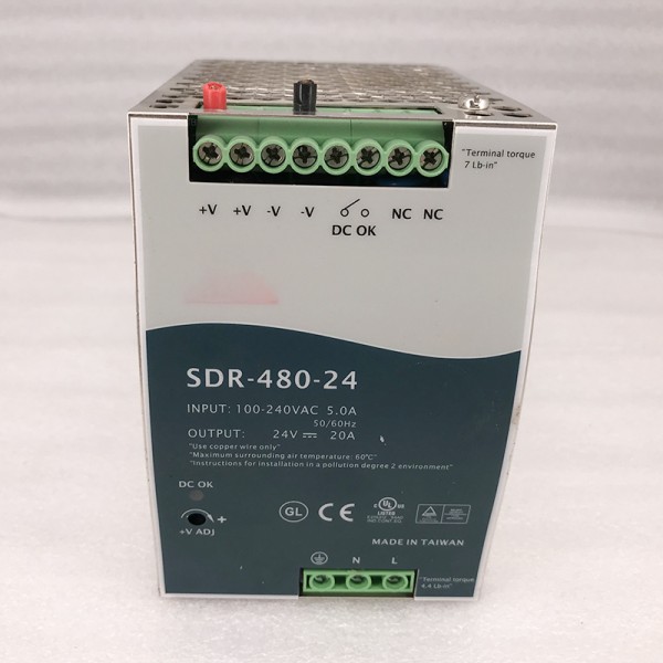 SDR-480-24 24V 20A 480W 레일형 스위칭 전원 공급 장치 제품 이미지