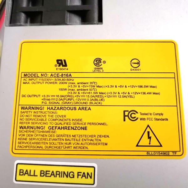 IEI ACE-816A 1U 200W 산업용 전원 공급 장치는 완벽하게 작동합니다. 고품질 고속 제품 이미지