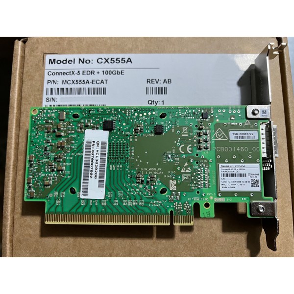 NIC CX555A ConnectX-5 EDR+100GbE 단일 포트 네트워크 카드 제품 이미지