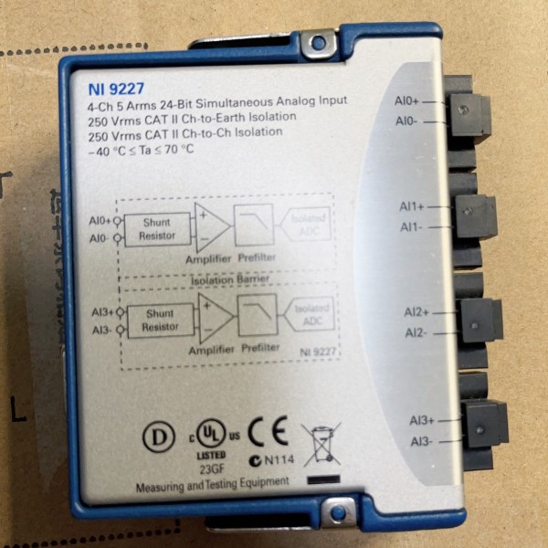 National Instruments NI 9227 cDAQ 4채널 아날로그 입력 모듈 제품 이미지