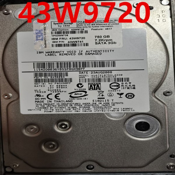 서버 HDD용 하드 디스크, IBM DS4200, 750GB, 3.5 인치, 32MB SATA, 7200RPM, 43W9738, 용, 새제품 제품 이미지