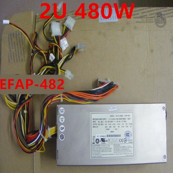 거의 신품 PSU, Etasis NF290D2 2U 480W 전원 공급 장치 EFAP-482 제품 이미지