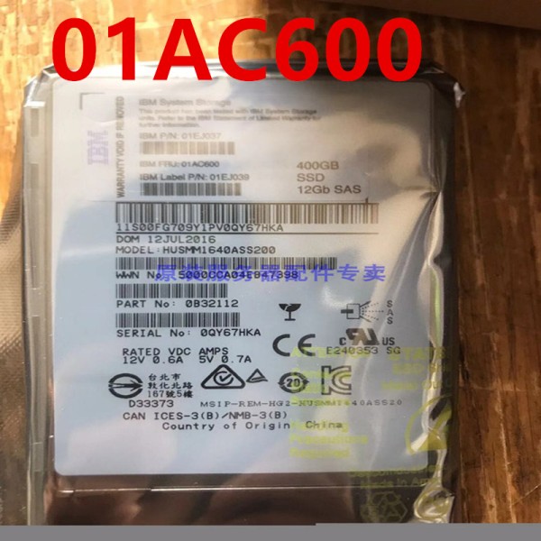 IBM V5030 G2 400GB 2.5 인치 SAS, 01EJ037 01AC600 용 하드 디스크, 새제품 제품 이미지