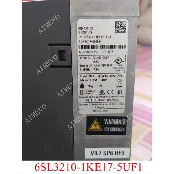 1PC 6SL3210-1KE17-5UF1 주파수 변환기 G120C PN 입력: AC400-480V 제품 이미지